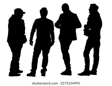 Big crowds people walking on white background
