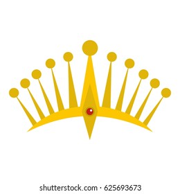 Big crown icon flat isolated on white background vector illustration