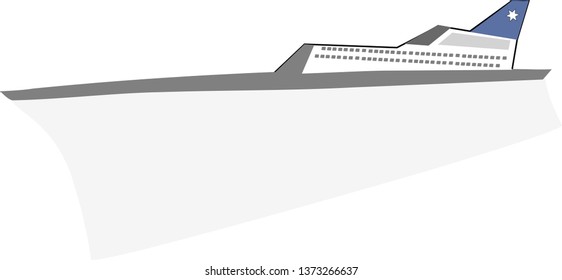 Big Cruise Ship Vector Illustration