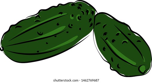 Gran pepino, ilustración, vector sobre fondo blanco.