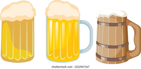 big cup of beer, flat illustration