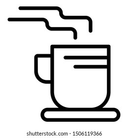 Big cup of coffee icon. Outline big cup of coffee vector icon for web design isolated on white background