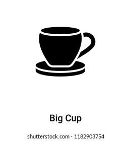 Big Cup icon vector isolated on white background, logo concept of Big Cup sign on transparent background, filled black symbol