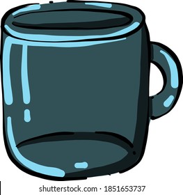 Gran taza, ilustración, vector sobre fondo blanco