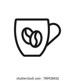 big cup. simple of coffee vector line icon