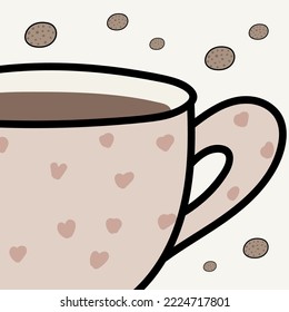 A big cup of tea with cookies
