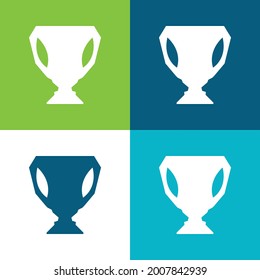 Big Cup Trophy Shape Flat four color minimal icon set