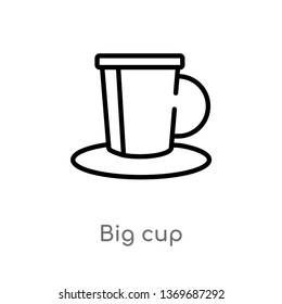 big cup vector line icon. Simple element illustration. big cup outline icon from ultimate glyphicons concept. Can be used for web and mobile