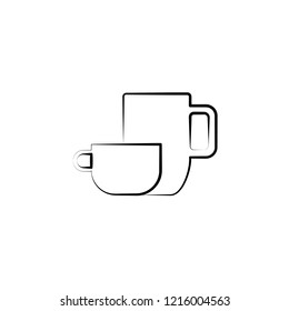 Big cups tea icon. Element of tea icon for mobile concept and web apps. Hand drawn Big cups tea icon can be used for web and mobile