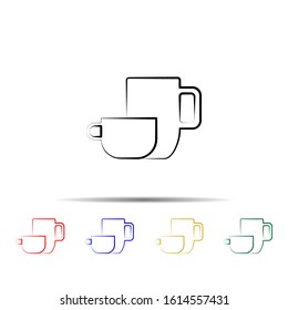 Big cups tea multi color style icon. Simple thin line, outline vector of tea icons for ui and ux, website or mobile application