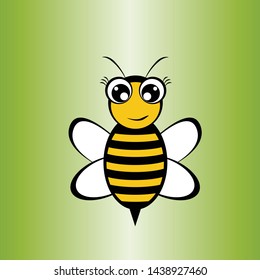 Big cute bee logo illustration