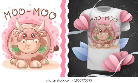 Gran vaca linda - idea para camiseta impresa
