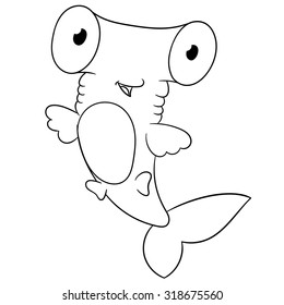 big cute hammerhead is smiling