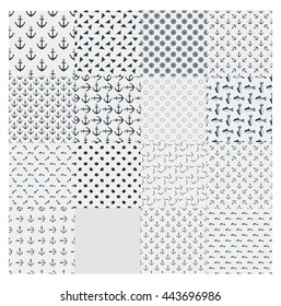 Big cute light collection vector monochrome seamless pattern. For background, wrappers, wallpaper, paper and printing on fabrics. Vector on white back.