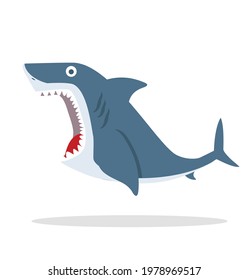 Big cute shark with open mouth vector