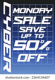 big Cyber Monday sale poster flyer social  media post design