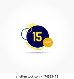 big dark blue circle with some small circle arround with orange number on it for anniversary logo vector