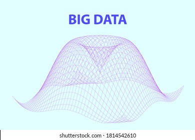 Big data 3 Dimensional graph. Vector illustration