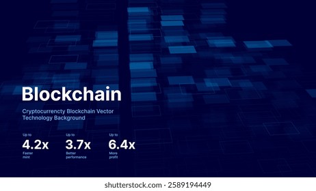Big Data 3D Digital Blockchain Concept Background. Quantum Computer Blocks Concept. Data Core Abstract. Artificial Intelligence Presentation Design. Vector Illustration.