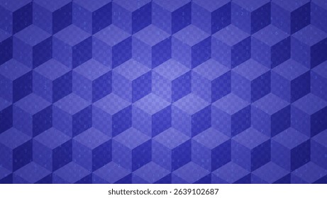 Big Data Abstract Background With 3D Cube And Random Digits in Blue Tones. Blue Futuristic Tech and AI Concept. Network Geometric Pattern. Vector Texture With Binary Code And Cubes.