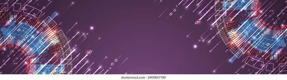 Big Data. Abstract digital futuristic vector illustration on technology background. Data mining and management concept. Hand drawn art.