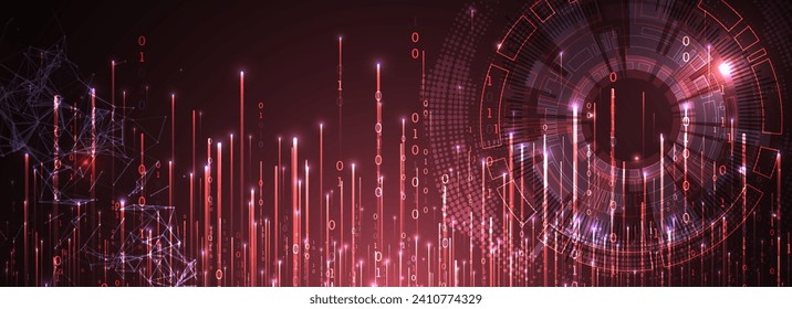 Big Data. Abstract digital futuristic vector illustration on technology background. Data mining and management concept. Hand drawn art.