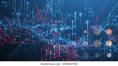 Big Data. Abstrakte digitale futuristische Vektor-Illustration auf Technologie-Hintergrund. Data Mining- und Managementkonzept. Handgezeichnete Kunst.