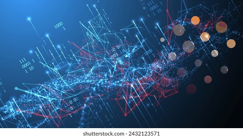 Big Data. Abstract digital futuristic vector illustration on technology background. Data mining and management concept. Hand drawn art.