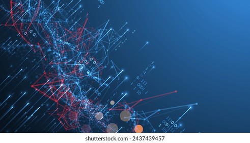 Big Data. Abstract digital futuristic vector illustration on technology background. Data mining and management concept. Hand drawn art.