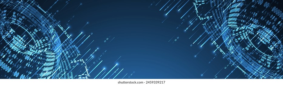 Big Data. Abstract digital futuristic wireframe vector illustration on technology background. Data mining and management concept. Hand drawn art.