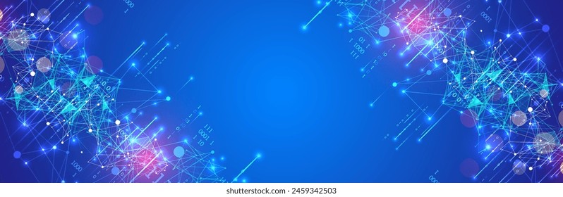Big Data. Abstract digital futuristic vector illustration on technology background. Data mining and management concept. Hand drawn art.