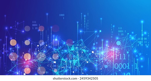 Big Data. Abstrakte digitale futuristische Vektorillustration auf Technologie Hintergrund. Data Mining- und Managementkonzept. Handgezeichnete Kunst.
