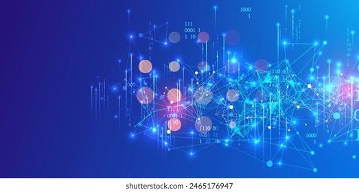 Big Data. Abstract digital futuristic vector illustration on technology background. Data mining and management concept. Hand drawn art.