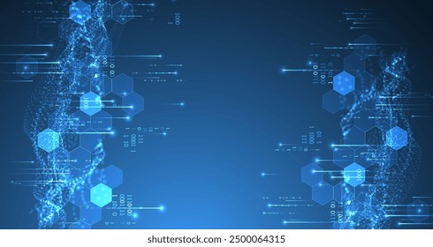Big Data. Abstract digital futuristic vector illustration on technology background. Data mining and management concept. Hand drawn art.