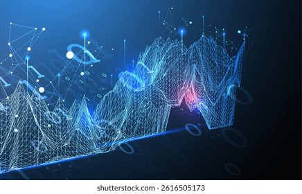 Big Data. Abstract digital futuristic vector illustration on technology background. Data mining and management concept. Hand drawn art.