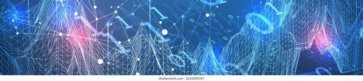 Big Data. Abstract digital futuristic vector illustration on technology background. Data mining and management concept. Hand drawn art.