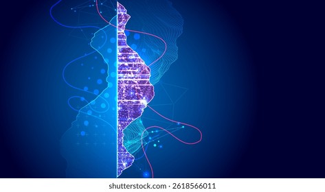 Big Data. Abstract digital futuristic vector illustration on technology background. Data mining and management concept. 