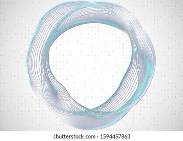 Big data abstract. Digital technology background. Artificial intelligence and deep learning concept. Tech visual for science template. Wavy big data abstract backdrop.