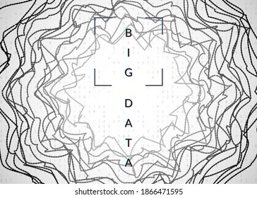 Big data abstract. Digital technology background. Artificial intelligence and deep learning concept. Tech visual for screen template. Fractal big data abstract backdrop.