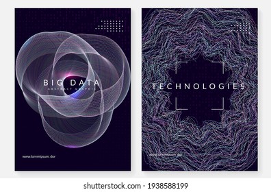 Big data abstract. Digital technology background. Artificial intelligence and deep learning concept. Tech visual for communication template. Partical big data abstract backdrop.