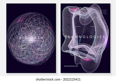 Big Data abstrakt. Digitale Technologie, Hintergrund. Künstliche Intelligenz und tiefes Lernkonzept. Technisches Bildmaterial für Energielieferungen. Fractal Big Data abstrakter Hintergrund.
