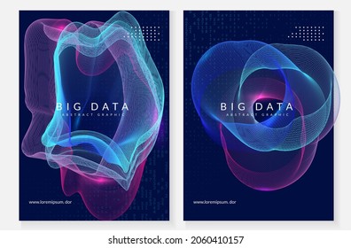 Big data abstract. Digital technology background. Artificial intelligence and deep learning concept. Tech visual for cloud template. Modern big data abstract backdrop.