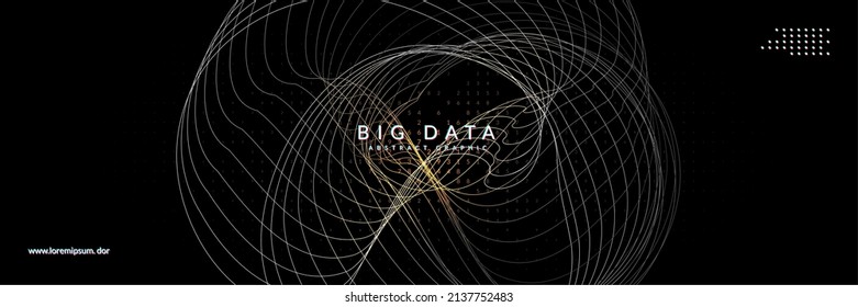 Big data abstract. Digital technology background. Artificial intelligence and deep learning concept. Tech visual for information template. Wavy big data abstract backdrop.