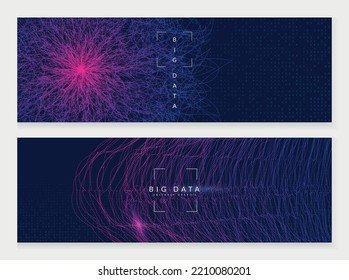 Big data abstract. Digital technology background. Artificial intelligence and deep learning concept. Tech visual for science template. Industrial big data abstract backdrop.