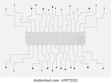 Big Data Algorithms. Analysis of Information Minimalistic Infographics Design. Science, Technology Background. Vector