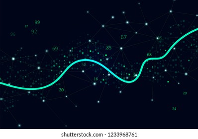 Big data algorithms visualization. Futuristic network or business analytics. Graphic concept for your design