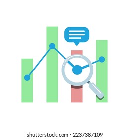 Big data analysis for business strategy performance concept illustration flat design vector eps10. modern graphic element for landing page, empty state ui, infographic, icon