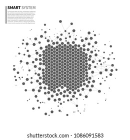 Big Data Analysis. From Chaos To Order. Artificial Intelligence. Smart Software. Polygonal, Coding, Geometric, System. 