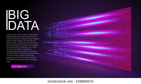 Big data analysis concept. Predictive analytics. .Smart system. From Chaos to System. Data storage. Pixels gird. 
