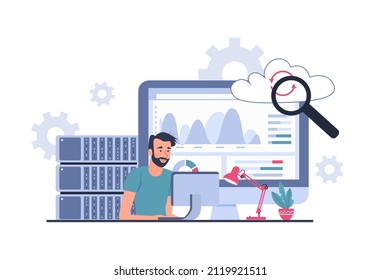 Big data analysis concept. Vector illustration.